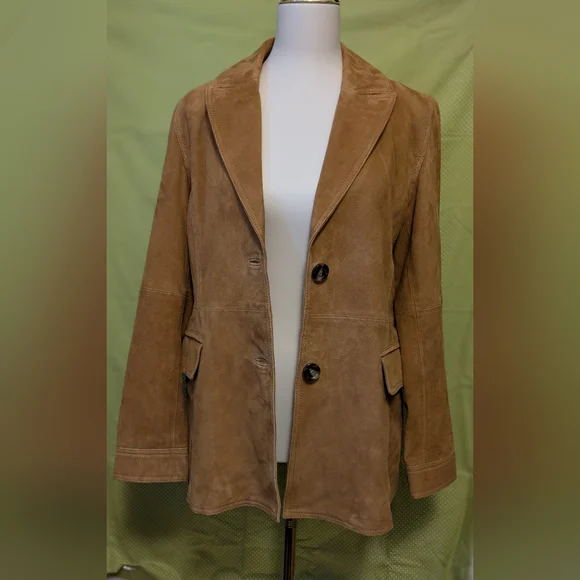 Bernardo's Women's Tan Suede Jacket, 100% - Picture 3 of 15